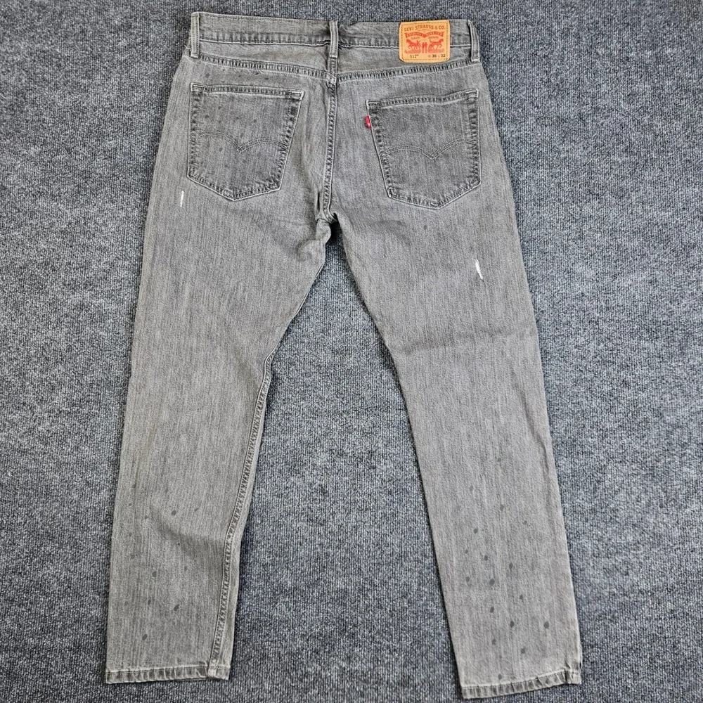 Levi's 512 Jeans Mens 36x32(30) Slim Taper Fit Denim Distressed Paint Splatter‎